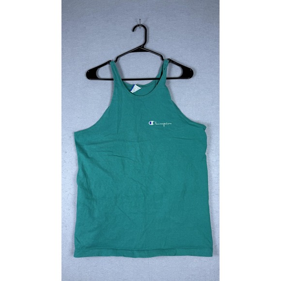 Vintage Champion Tank Top Mens Large Green Made in USA Athletic Sleeveless 90s - Picture 1 of 7